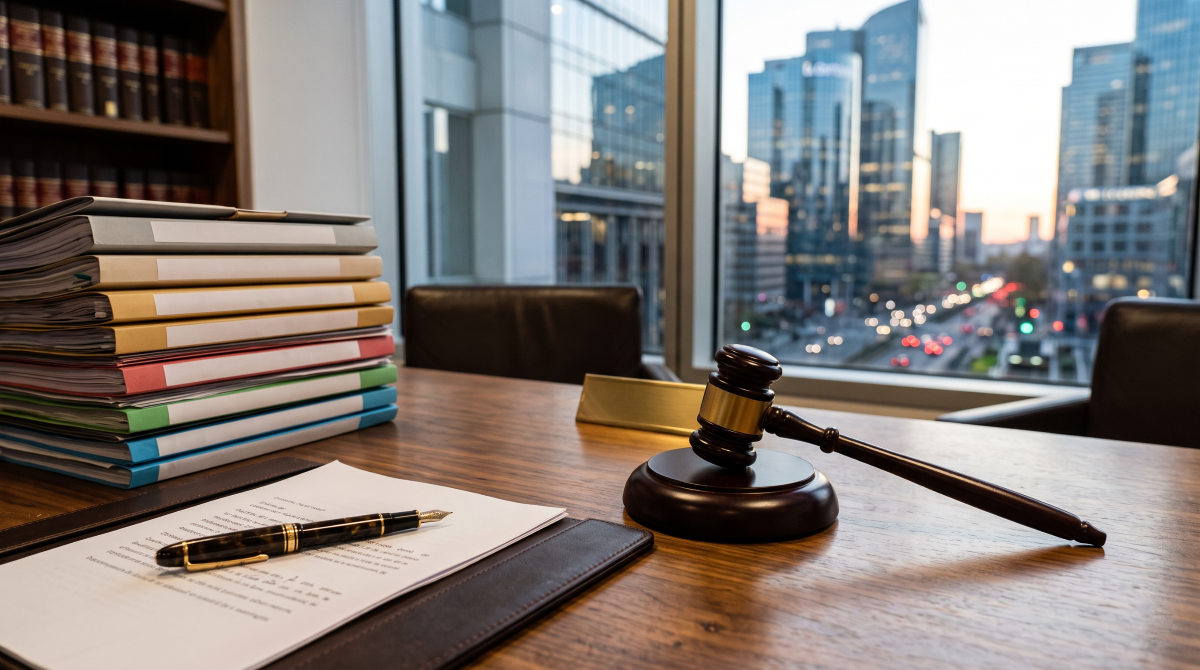 Dossiers juridiques sur un bureau illustrant la responsabilité d'un conseiller en gestion de patrimoine suite à un mauvais placement.